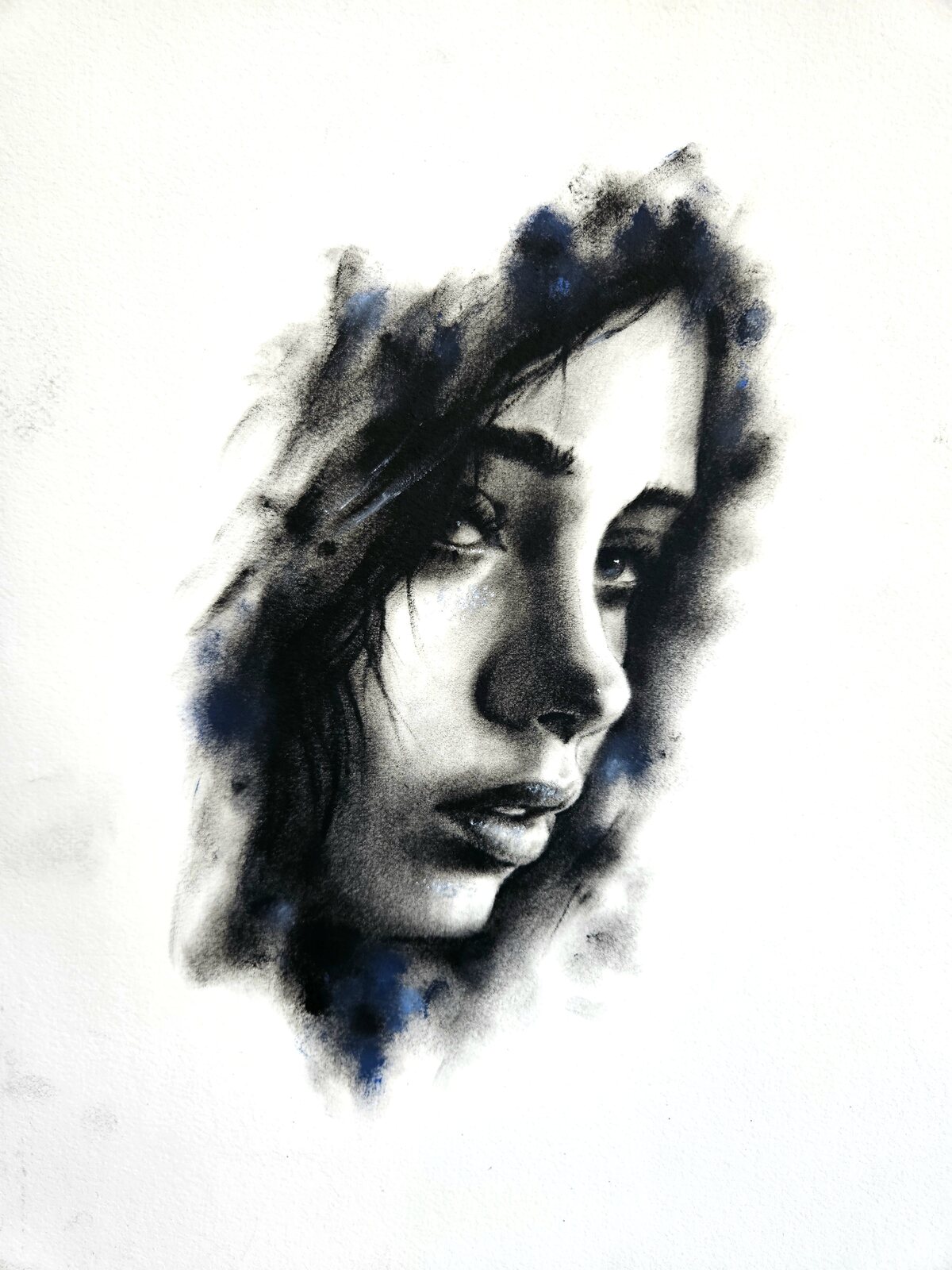 Female profile with negative space