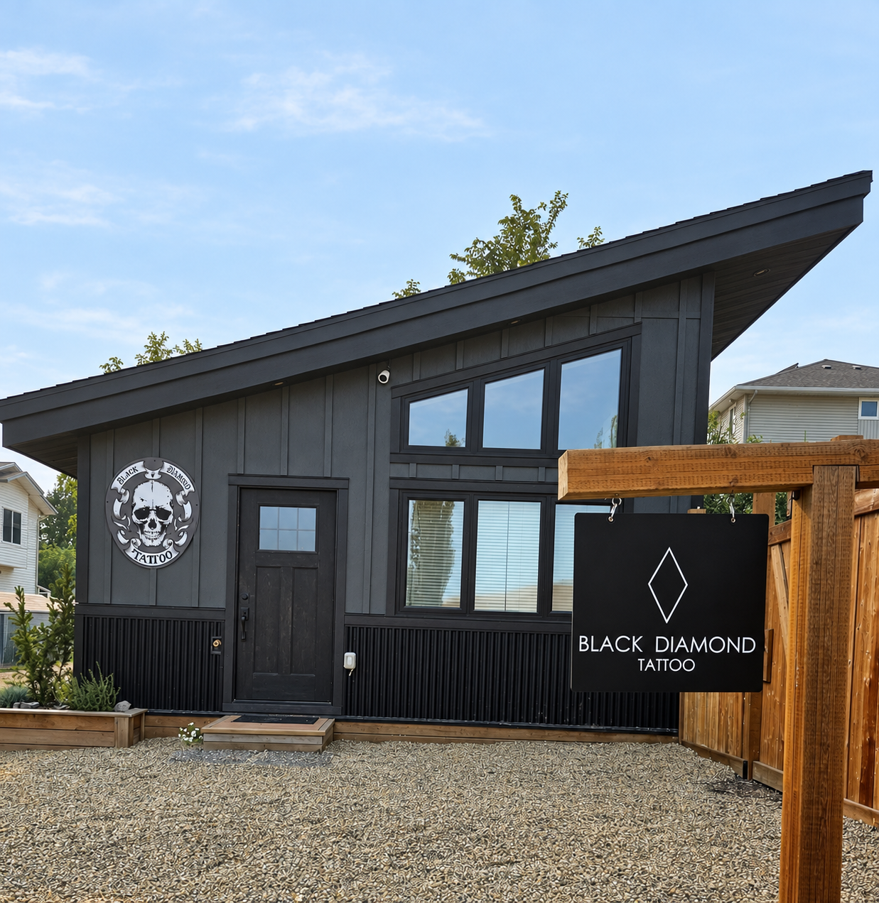 The entrance to Black Diamond Tattoo in Stony Plain